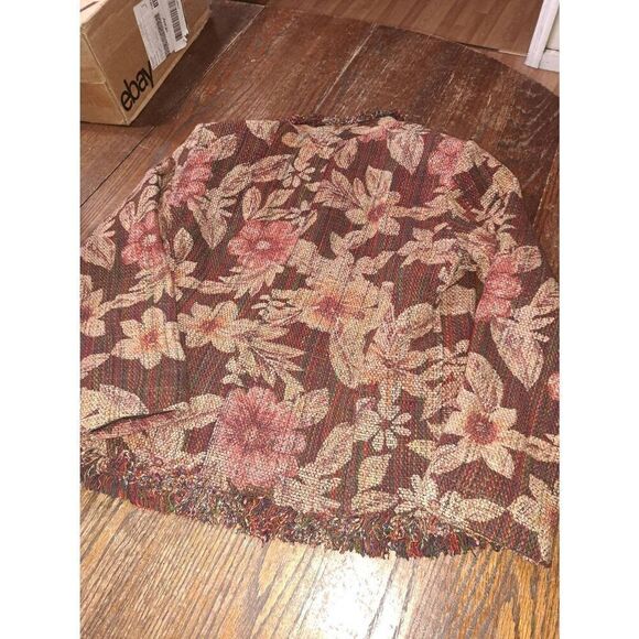 Small Size 4 Chicos 0 Tweed Fringe Lined Long Sleeve Silk Open Jacket Blazer - Picture 6 of 6